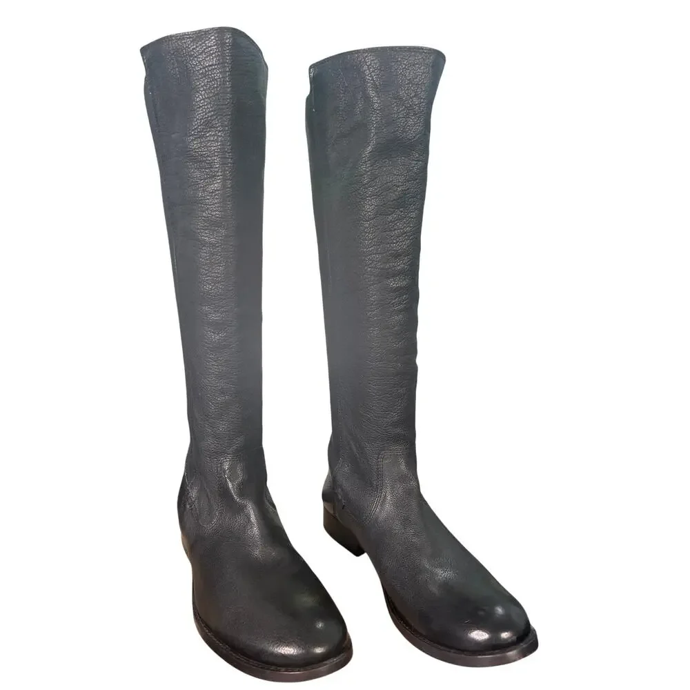 Frye Women’s Molly Gore Black Leather Riding Boopt Size US 10 B